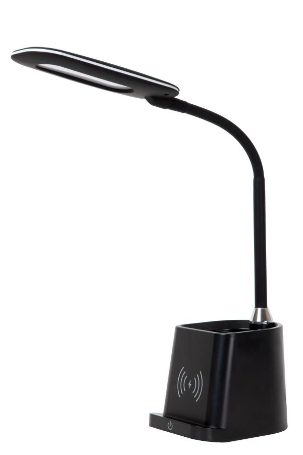 Lucide PENNY - Schreibtischlampe - LED Dim. - 1x4,7W 3000K - Mit kabellosem Ladegerät - Schwarz - ausgeschaltet